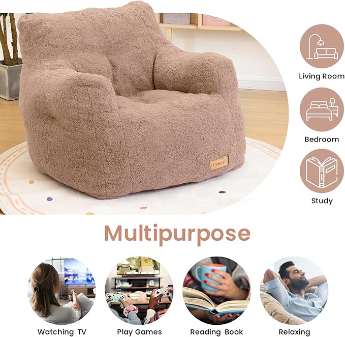 Bean Bag Chair with Filler, Bean Bag Sofa with Tufted Soft Stuffed Filling - Image 7