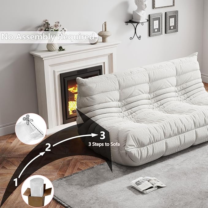 Bean Bag Chairs for Adults, BeanBag Reading Chair Memory Foam Couch 3-Seater - Image 5