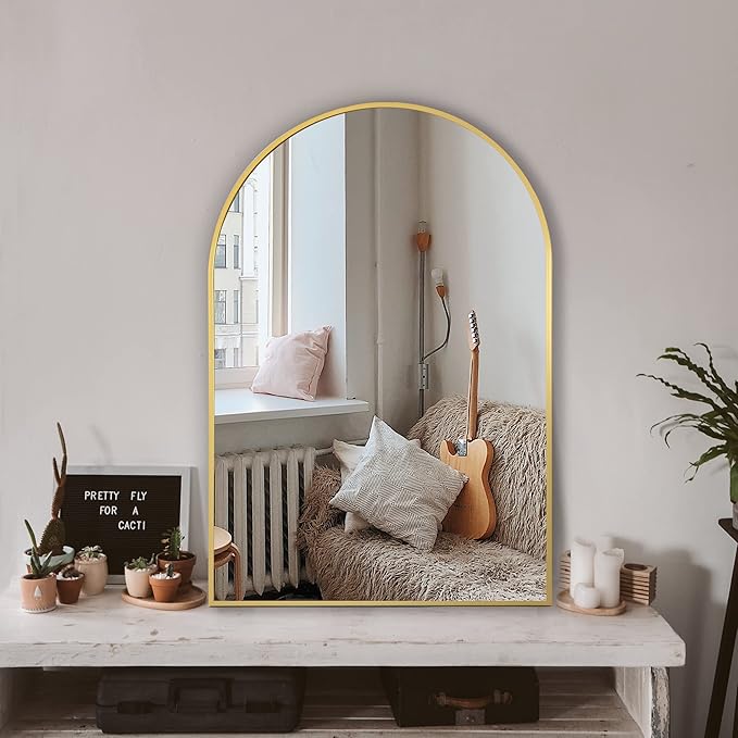 Arched Wall Mirror for Bathroom, Mirrors for Wall, Vanity Mirror for Bedroom by TRAHOME