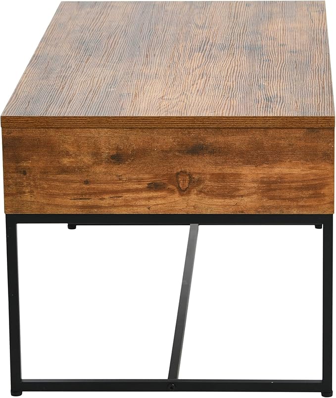 Household Essentials Wrap Rectangular Coffee Table Rustic Hickory Wood Grain - Image 5