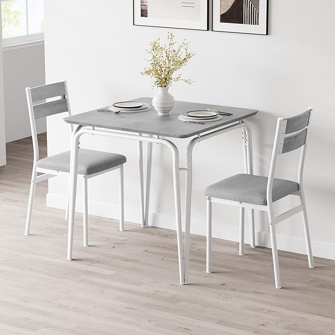 Dining Table for 2, Small Table and Chairs Set of 2, Square Dinette Set for 2 - Image 3