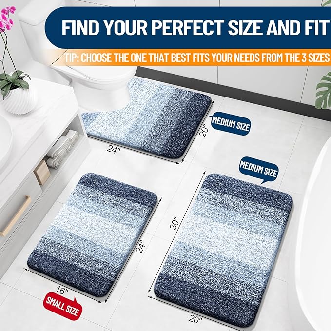 OLANLY Bathroom Rugs Mat 24x16, Extra Soft Absorbent Microfiber Bath Rugs - Image 2