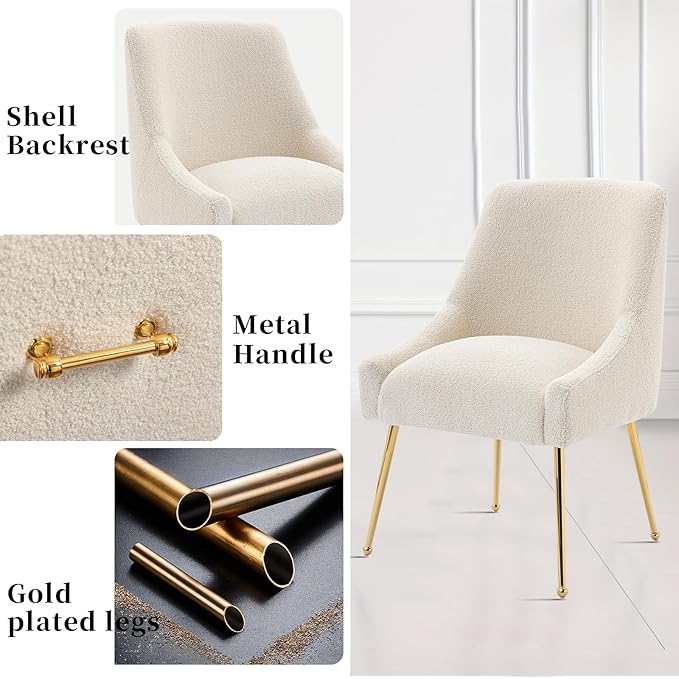 Modern Velvet Dining Chairs Set of 6, Contemporary Upholstered Furniture - Image 5