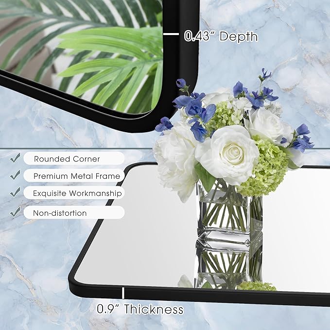 30x48 Inch Rectangle Bathroom Mirror - Image 4