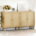 Set of 2 Rattan Sideboard Buffet Cabinets, Stylish Accent Cabinets by INFURNICHomeFurniture
