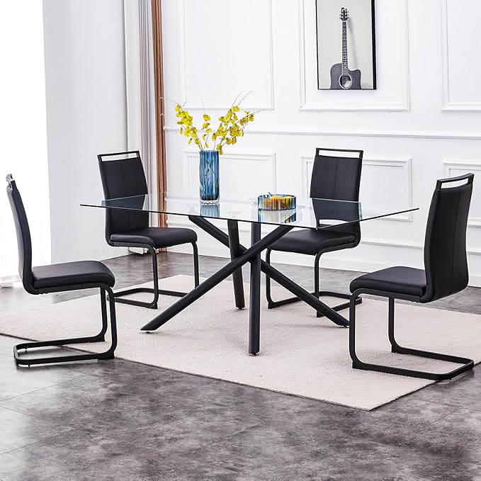 Modern Dining Chairs Set of 4, High Back Kitchen Chairs, Side Room Chair - Image 6
