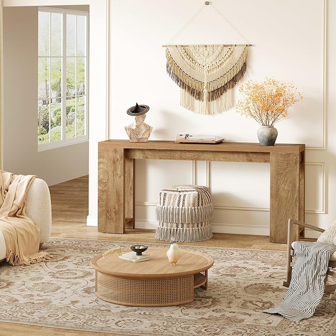 Little Tree 70.9-Inch Long Console Table, Narrow Sofa Table Behind The Couch - Image 9