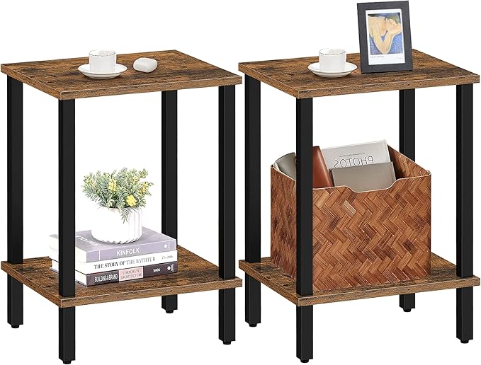 TUTOTAK End Table, Side Table, Nightstand, 2-Tier Storage Shelf, Sofa Table by WelcometotheTUTOTAKHome
