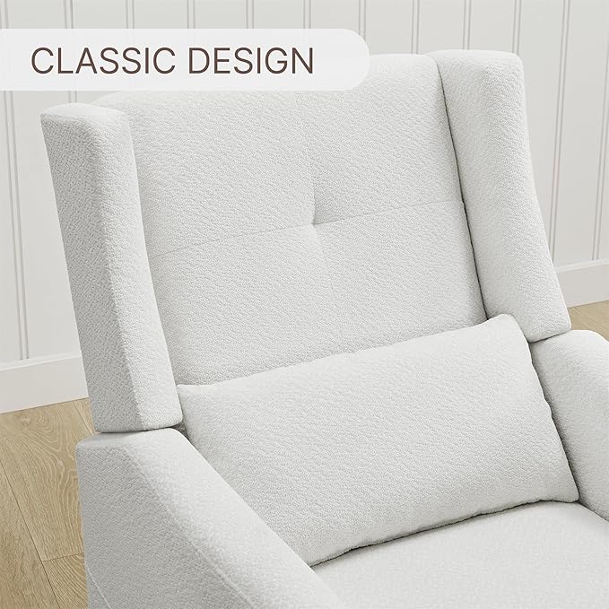 Upholstered Recliner Swivel Glider Nursery Chair Reclining Performance Fabric - Image 5
