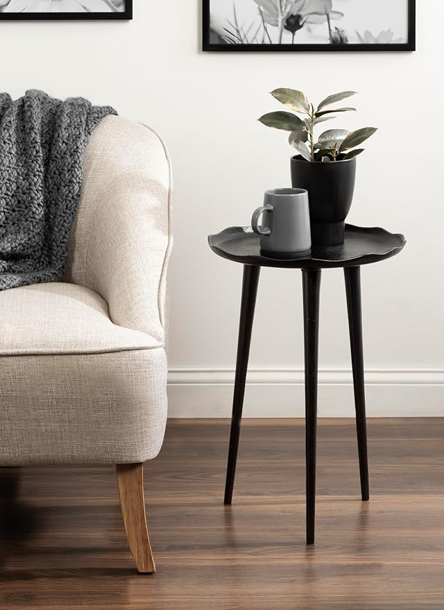 Kate and Laurel Alessia Modern Round Metal Side Table; 15 x 15 x 22; Black; - Image 4