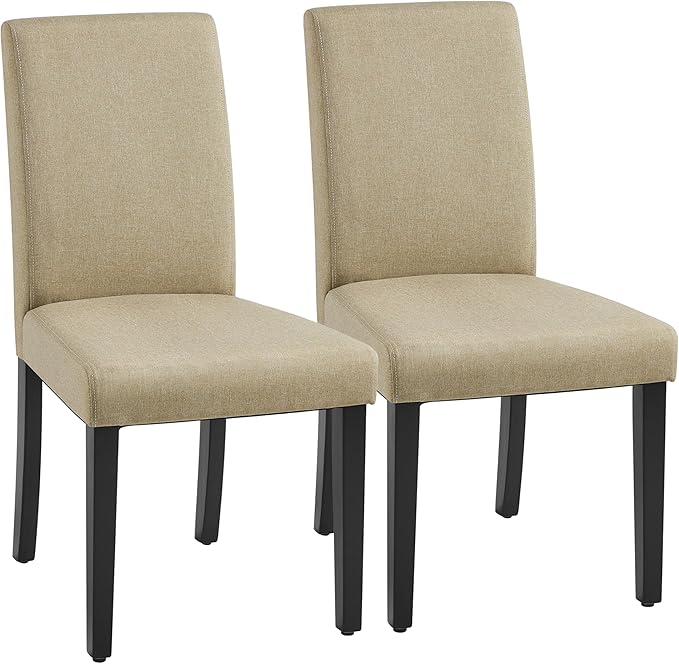 Yaheetech Dining Chairs Set of 2 Fabric Upholstered Parson Kitchen Chairs by Yaheetech