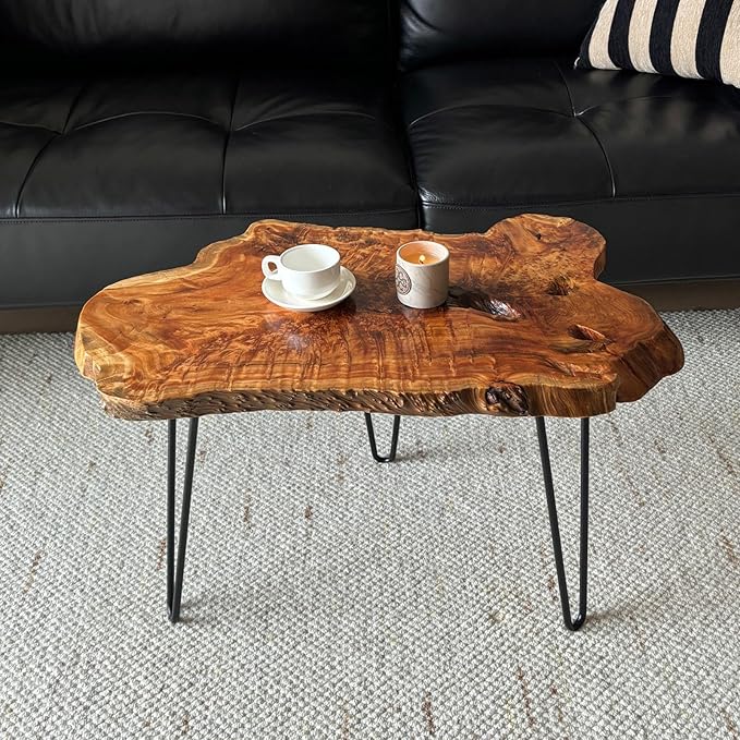 Live Edge Coffee Table, Natural Wood Coffee Table - Image 5