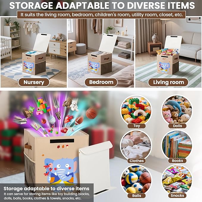 40L Large Toy Storage Box with Lid, Large Toy Box Chest - Image 6