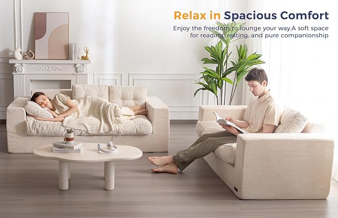 MAXYOYO 3 Seater Couch for Living Room, Boneless Couch - Image 3
