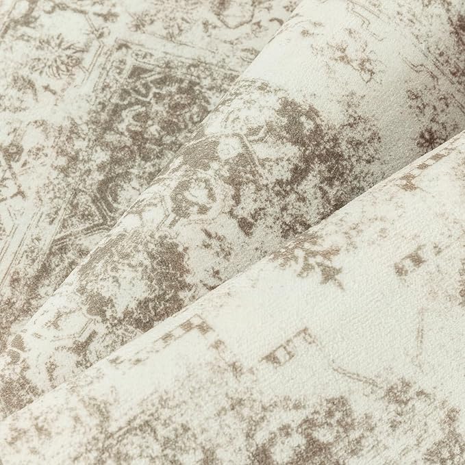 5x7 Washable Area Rug Brown Neutral Carpet - Image 6