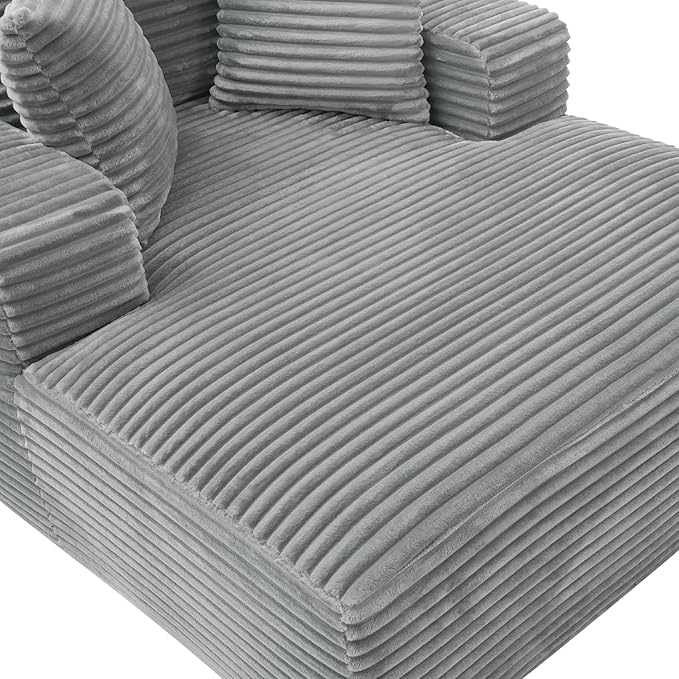 Oversized Chaise Daybed Lounge Sleeper Chair Sofa Bed Indoor, Fluffy Corduroy - Image 8