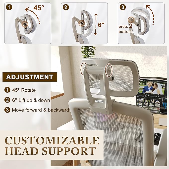 GABRYLLY Ergonomic Office Chair, High Back Home Desk Chair - Image 5