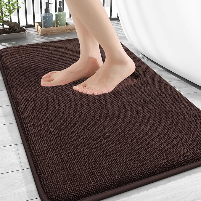 OLANLY Thick Memory Foam Bath Mat Rug 34x21, Extra Soft Absorbent Bathroom Rug by OLANLY