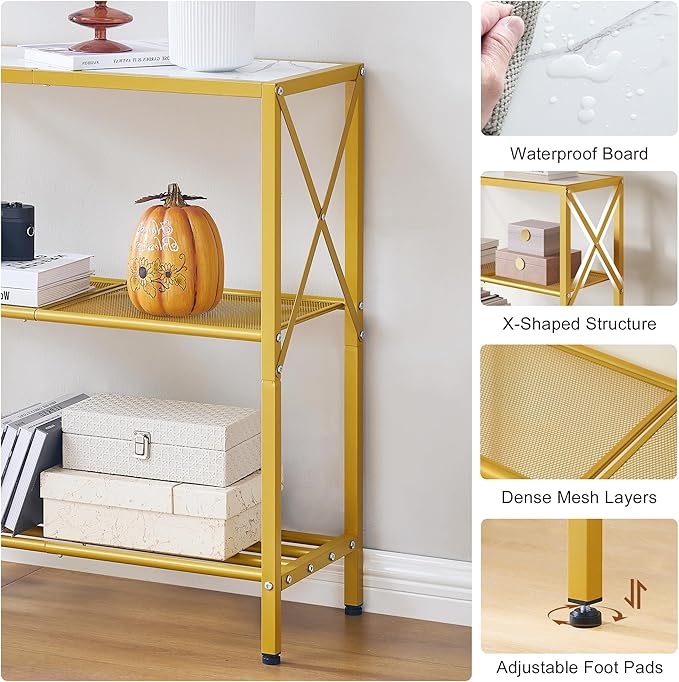 Hoctieon Industrial Console Table, 3 Tier Entryway Table, Metal Frame, Sofa - Image 8