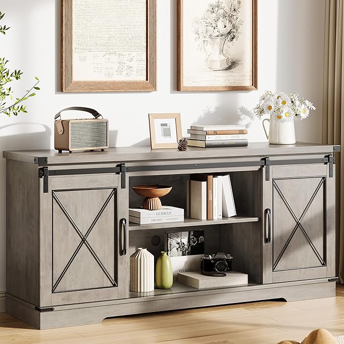 IDEALHOUSE Farmhouse TV Stand and Entertainment Center - Image 8