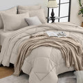HEVUMYI Beige Tan Twin Comforter Set by HEVUMYI