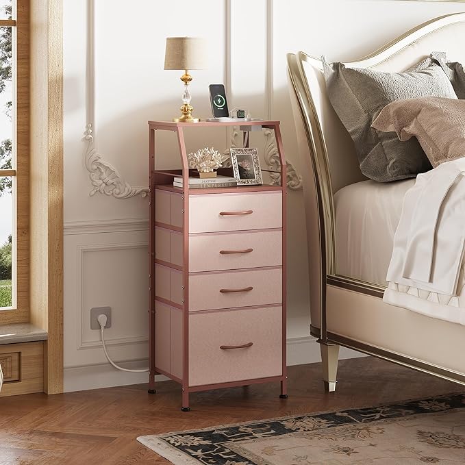 WLIVE 4 Drawer Dresser for Bedroom, Tall Night Stand Bed Side Table, End Table - Image 2