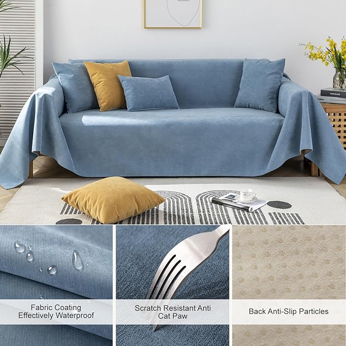 STACYPIK 100% Waterproof Blue Couch Cover - Image 5