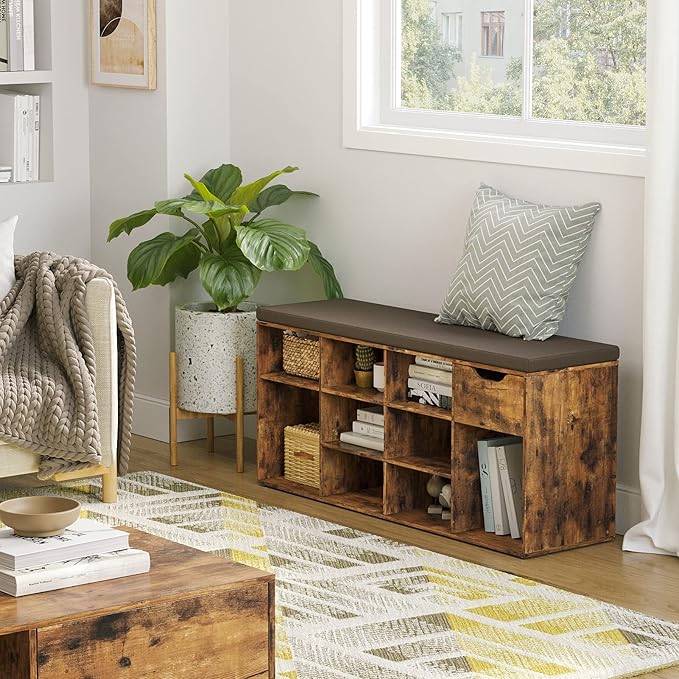 DINZI LVJ Shoe Bench, Entryway Storage Bench - Image 7