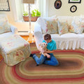 Homespice Cider Barn Cranberry Red Oval Braided Rugs, 8x10' by Homespice