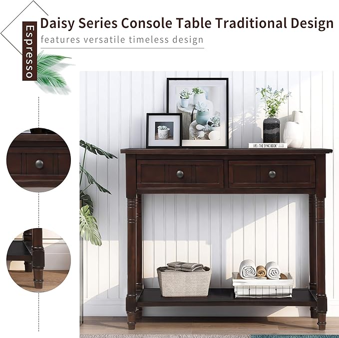 Merax Modern Wood Narrow Console Table - Image 4