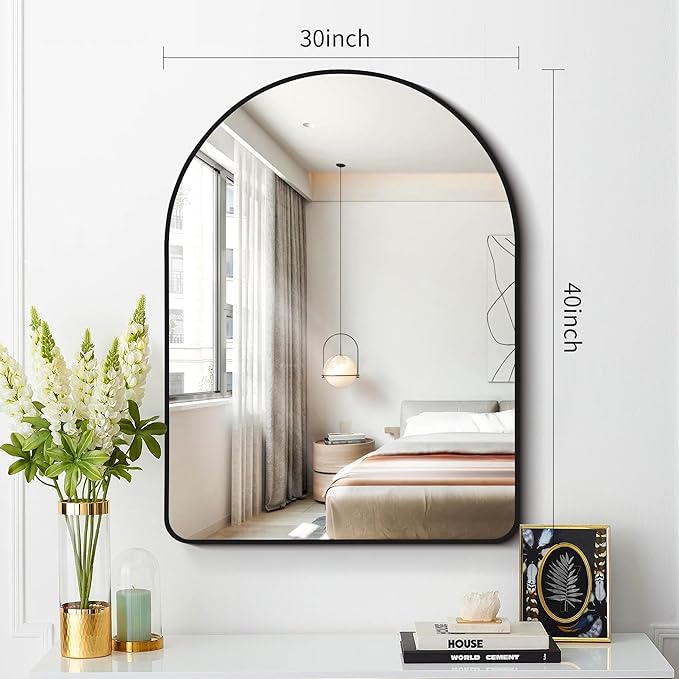 FORBATH Arched Mirror 30x40 Inch, Hanging or Leaning Against Wall - Image 2