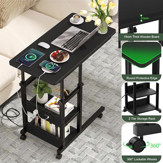 C Shaped End Table Height Adjustable - Image 5