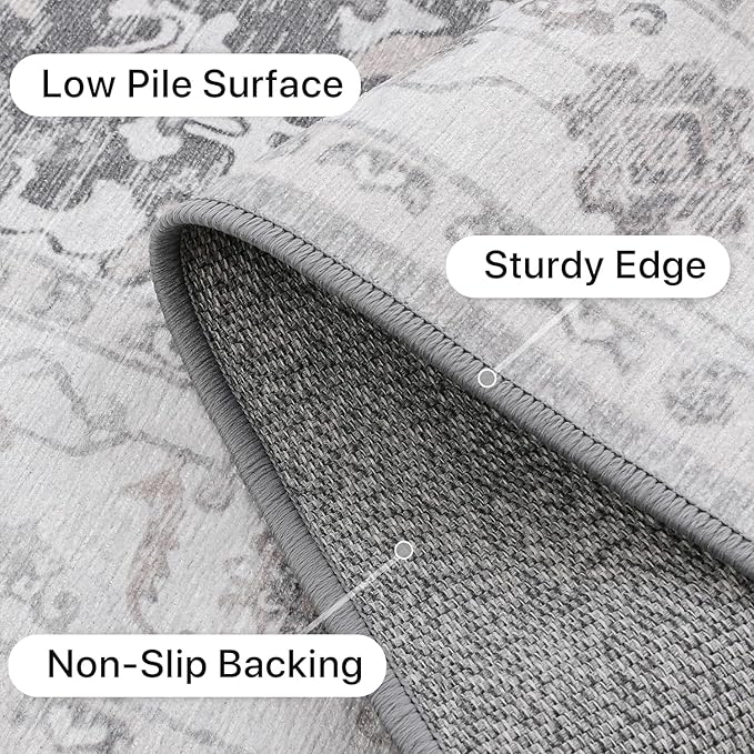 GENIMO Runner Rug 2x7, Non Slip Vintage Machine Washable Hallway Runner - Image 6