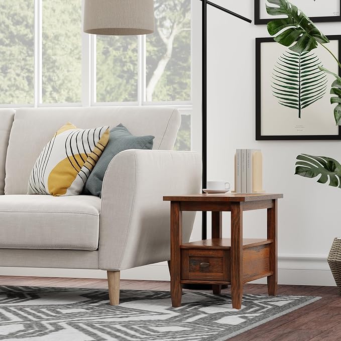 SIMPLIHOME Warm Shaker SOLID WOOD 14 Inch Wide Rectangle Transitional Narrow - Image 2
