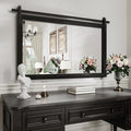 Black Farmhouse Mirror for Wall, 40x26INCH Large Wood Framed Square Bathroom by PAIHOME
