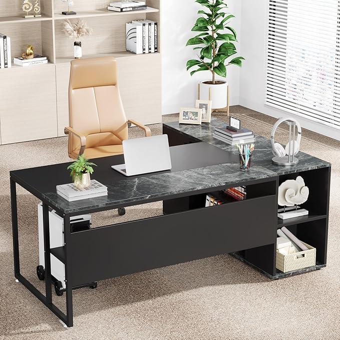 Tribesigns 71 inch Executive Desk, L Shaped Desk - Image 5