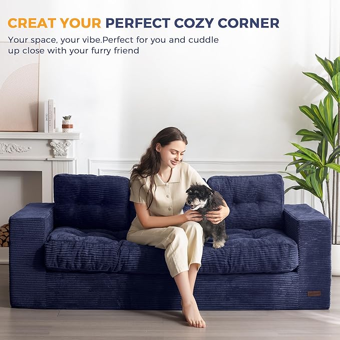 MAXYOYO 3 Seater Couch for Living Room, Boneless Couch - Image 4