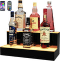 MESAlLUP Acrylic 16 Inch 2 Tier High Light LED Liquor Bottle Display Shelf by MESAILUP