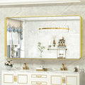 TokeShimi 60 x 28 Inch Brushed Gold Bathroom Vanity Mirror by RefinedBathroomAccessories
