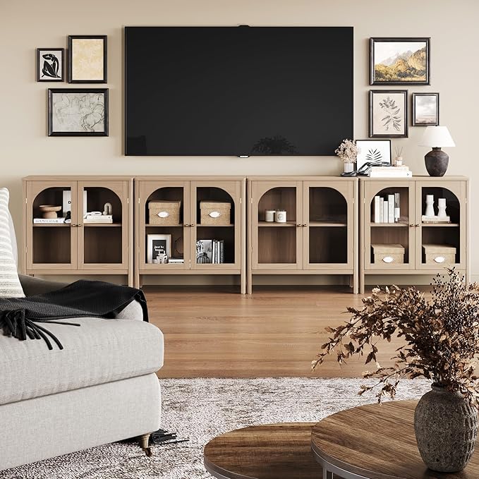 Nathan James Mason Modern Farmhouse TV Stand, Free Standing Accent Sideboard - Image 3