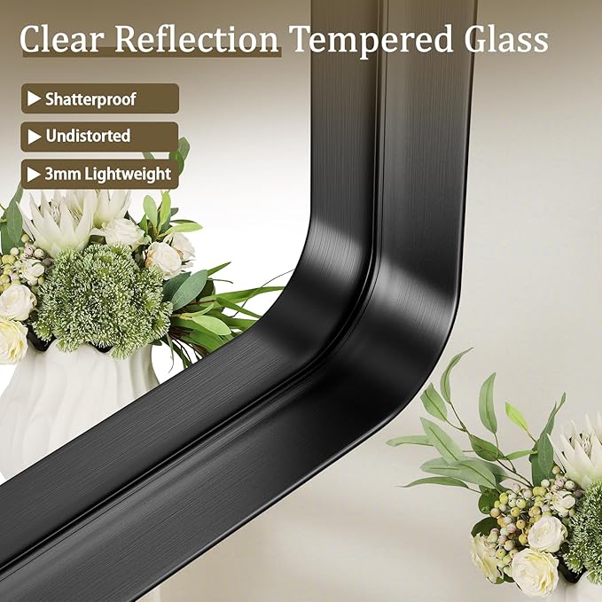 Bathroom Mirror 24x32 inch, Modern Round Corner Bathroom Vanity Mirror - Image 3