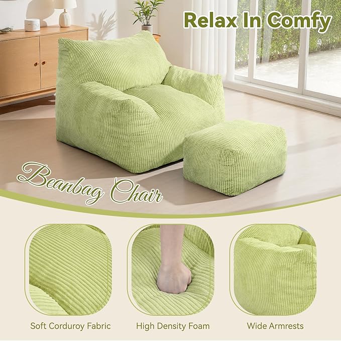 INMOZATA Bean Bag Chair for Adults, 3FT Beanbag Chair - Image 4