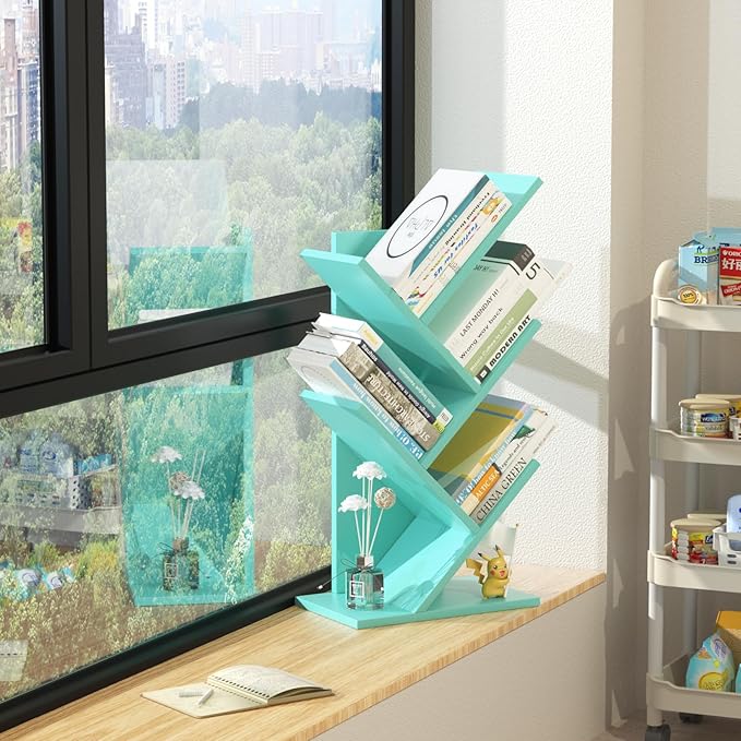5 Tier Tree Book Shelf, Small Desktop Bookshelf - Image 5