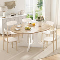 43"-59" Expandable Round Dining Table, Extendable Dining Room Table by Zevemomo