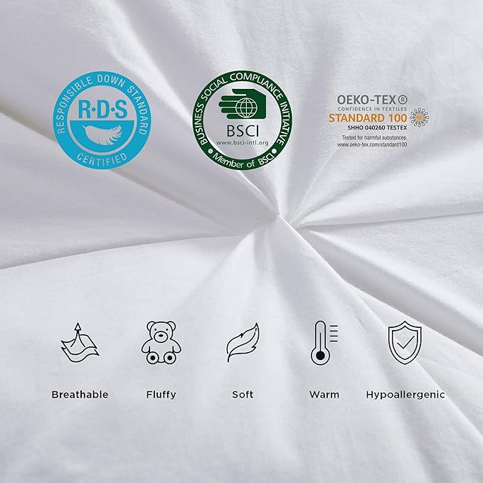 Luxurious All-Season Goose Down Comforter California King Size Duvet Insert - Image 5
