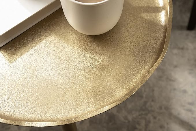 Kate and Laurel Alessia Modern Round Metal Side Table; 15 x 15 x 22; Gold; - Image 8