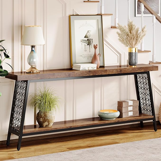 Tribesigns 70.9" Extra Long Console Table, 2-Tier Sofa Table - Image 3