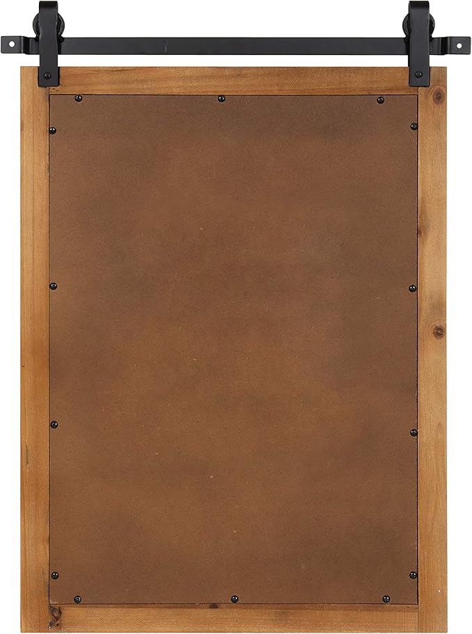 Kate and Laurel Cates Farmhouse Wood Framed Wall Mirror, 18 x 26, Rustic Brown - Image 5