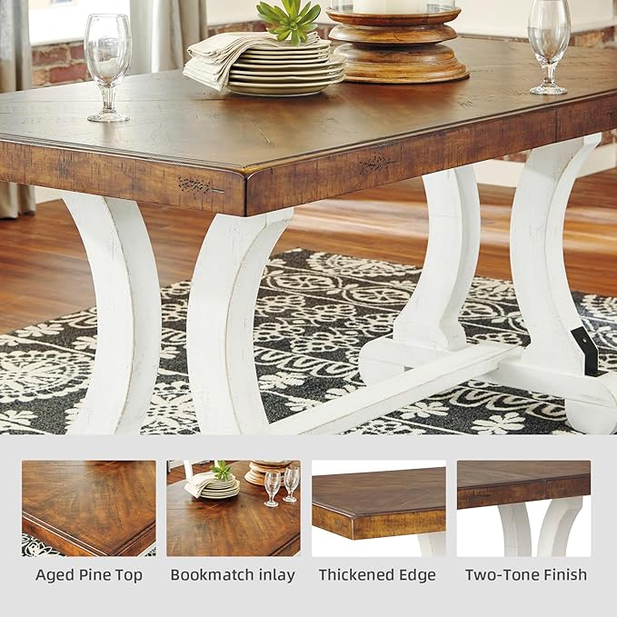 Signature Design by Ashley Valebeck Farmhouse Rectangular Extension Dining Table - Image 5