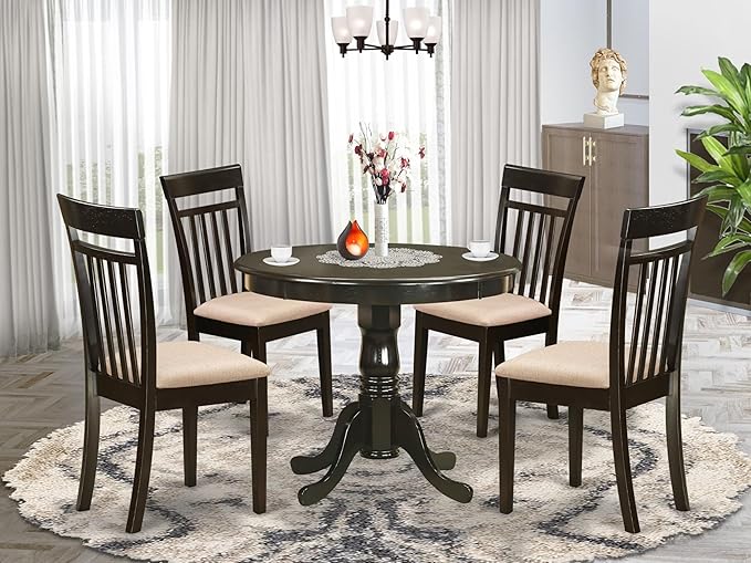 East West Furniture ANCA5-CAP-C 5 Piece Kitchen Table Set - Image 2